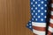 The Veterans Day concept united states of America flag on wood