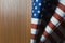 The Veterans Day concept united states of America flag on wood