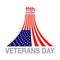 Veterans day flag design logo emblem on white background.