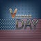 Veterans day gold text with flag eps10 illustration