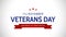 Veterans day greeting card vector. National USA holiday 11th of november