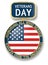 Veterans day medal icon logo, realistic style