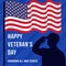 veterans day with silhouette soldier saluting to american flag