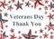 Veterans Day Thank You message with retro US flag stars