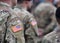 Veterans Day. US soldiers. US army. USA patch flag on the US military uniform. United States Armed Forces