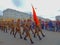 Veterans marching on Victory Day in Severodvinsk, Russia