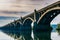 The Veterans Memorial Bridge reflecting in the Susquehanna River