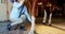 Veterinarian doctor bandaging horse leg 4k