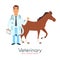 Veterinarian doctor with horse