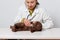 Veterinarian doctor with stethoscope checking up cat. medicine, pet, animals and people concept