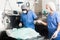 Veterinarians doing operation for dog in a veterinary clinic