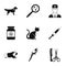 Veterinary animals icons set, simple style