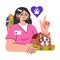Veterinary appointment. Medical clinic specialist with animals. Dog