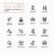 Veterinary clinic services - modern vector single line icons set