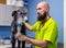 Veterinary consultation, veterinarian inspecting a greyhound