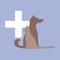 Veterinary cross, cat and dog logo