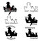 Veterinary Hospital logos with cat, dog, rabbit and parrot silhouettes.