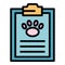 Veterinary list icon color outline vector