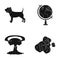 Veterinary medicine and or web icon in black style.weapons, Space, training icons in set collection.