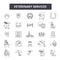 Veterinary services line icons, signs, vector set, outline illustration concept