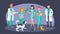 Veterinary Staff Flat Vector Color Characters