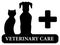 Veterinary symbol with animal pet silhouette