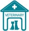 Veterinary symbol with home clinic and pet