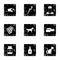 Veterinary things icons set, grunge style