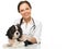 Veterinary woman with spaniel