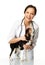 Veterinary woman with spaniel