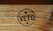 Veto stamp and stamping - opposition and refuse concept