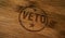 Veto stamp and stamping - opposition and refuse concept