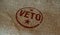 Veto stamp and stamping - opposition and refuse concept