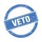 VETO text on blue grungy round stamp