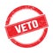 VETO text on red grungy round stamp
