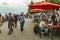 Vevey, Switzerland - July 27 2019: Tourists and local People celebrate Fete des Vignerons 2019. Traditional festival of