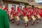 Vevey, Switzerland - July 27 2019: Tourists and local People celebrate Fete des Vignerons 2019. Traditional festival of