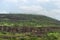 Vew of Lenyadri cave facade during rainy season, Pune, Maharashtra