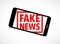 VFake news rubber stamp on a cell phone