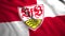 VfB Stuttgart German sports club flag of red and white colors, seamless loop. Motion. Football club bright flag. For