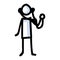 VHand Drawn Stick Figure Doctor with Stethoscope. Concept Health Care Medical Hospital. Simple Icon Motif for Hurt Treatement,
