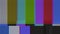 VHS. No Signal. SMPTE color bars with VHS effect. Old CRT TV color rendering test with text - NO SIGNAL. SMPTE color