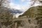 Viaduct through alpine scenery