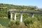 Viaduct bridge over the Lake Cedrino in Dorgali, Sardinia Italy