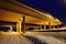 Viaduct at night in winter