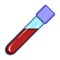 Vial with blood.Medicine single icon in cartoon style rater,bitmap symbol stock illustration web.