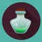 Vial with green liquid. Icon for halloween. Game icons.