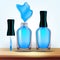 Vial Of Light Blue Nail Polish Cosmetic Vector