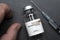 Vial of monkeypox vaccine ready to be injected