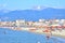 Viareggio Beach and Mountains, Tuscany, Italy